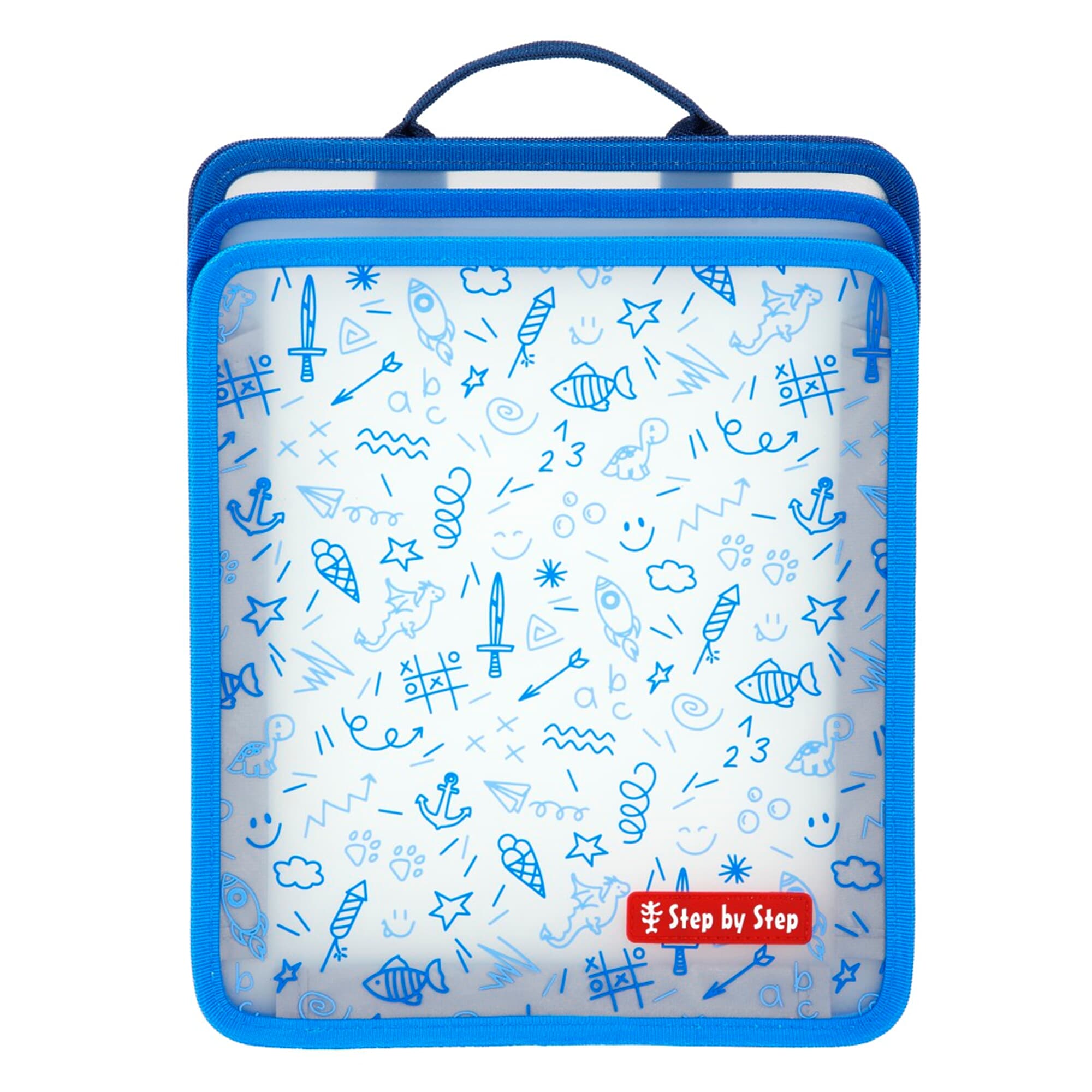Faltbare Heftbox in Blau Transparent von Step by Step