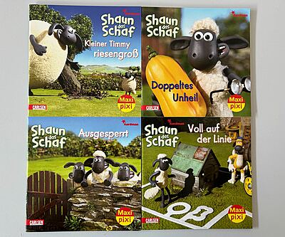 4 Maxi Pixi-Bücher aus der Serie Shaun das Schaf