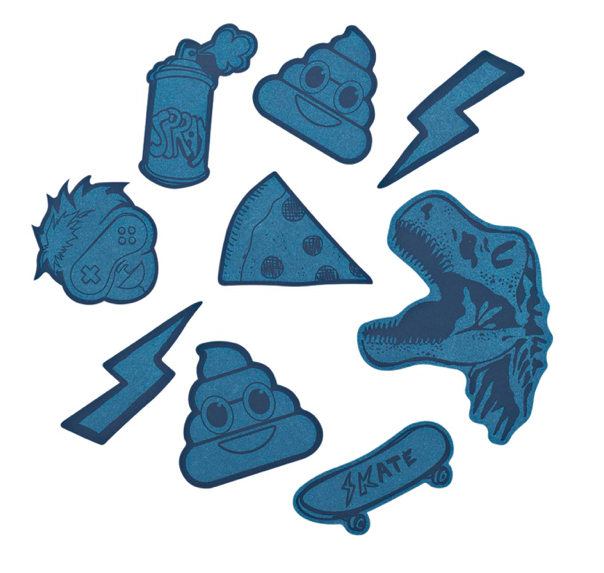 Aufkleber-Set "StickyRicky" von coocazoo, Blau, reflektierend und wasserfest, selbstklebende Textilsticker