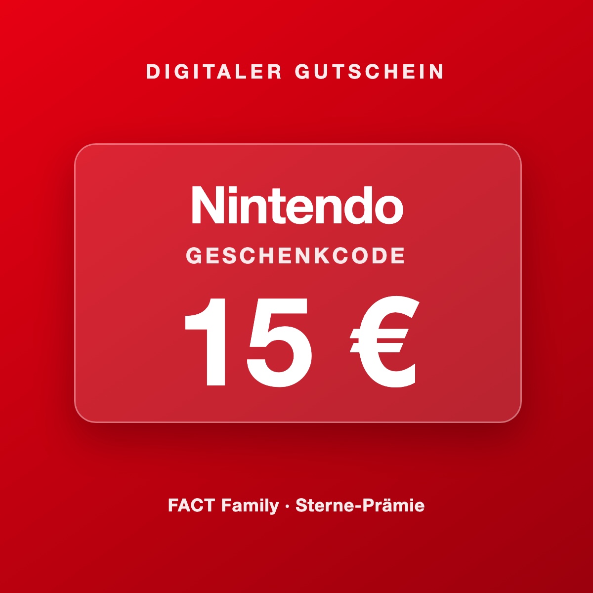 Nintendo Geschenkcode 15 €