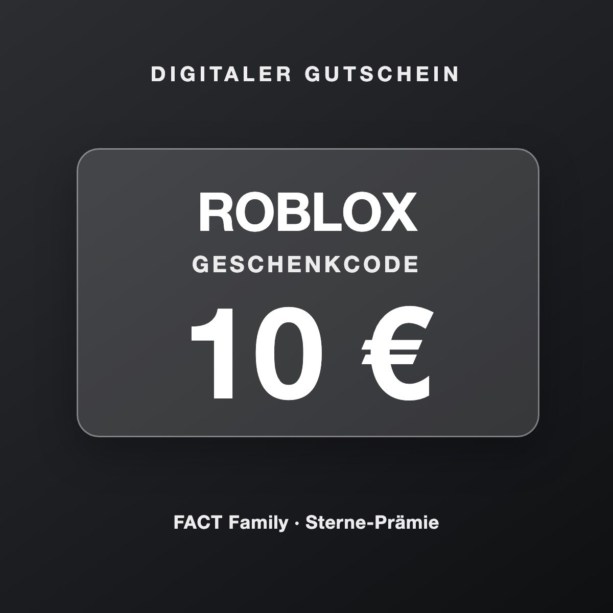 Roblox Geschenkcode 10 €